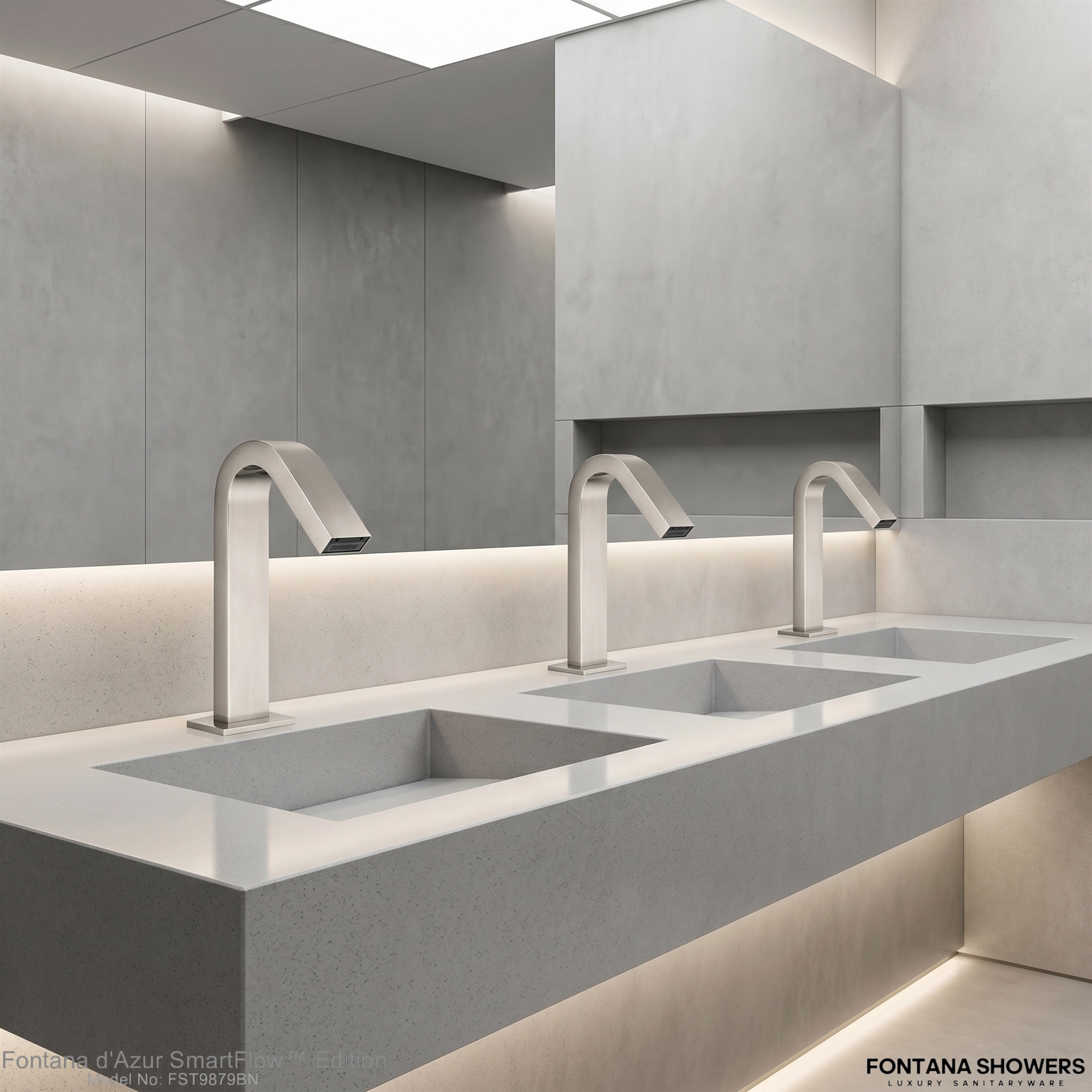 Fontana Commercial Brushed Nickel Touchless Automatic Sensor Faucet